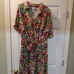 **  HOST PICK. **  NWOT - Vintage JG Hook Plus Size 22W Multi Colored Midi Dress